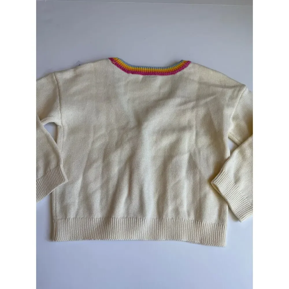 Old Navy Knit Embroidered Cardigan & Tank Top Set 100% Cotton Girls Small 6-7